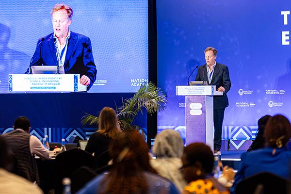 Lee Kump, John Leone Dean in the College of Earth and Mineral Sciences, addresses attendees at the National Academies U.S.-Africa Frontiers of Science, Engineering and Medicine Symposium